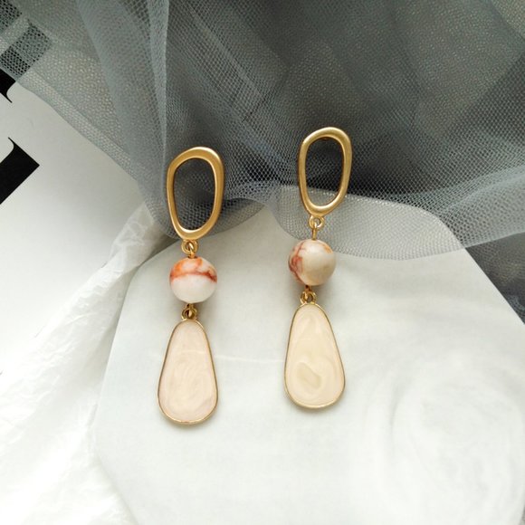 S925 NATURAL STONE EARRINGS - Picture 6 of 11